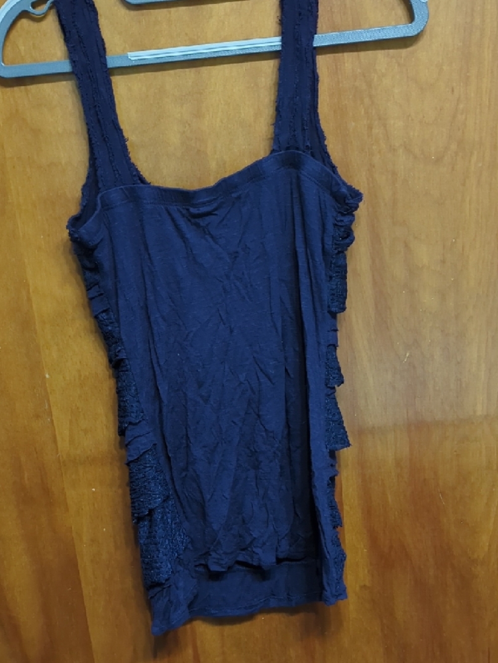 Vanity Navy Layered Ruffle Tank Top - Picture 5 of 5